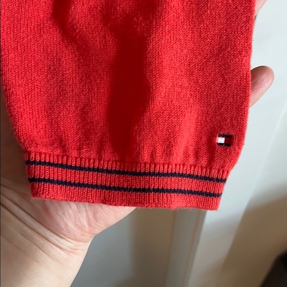 Tommy Hilfiger Red & Navy Polka Dot Sweater - Picture 2 of 5
